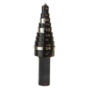 Klein® KTSB03 Step Drill Bit, 1/4 in Dia Min Hole, 3/4 in Dia Max Hole, Steel, 3/8 in Shank