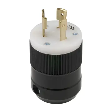 MARINCO® 205P Locking Connector, 125 V, 20 A, 2 Poles, 3 Wires, Black/White