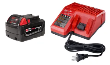 Milwaukee® M18™ 48-59-1813 Rechargeable Slide-On Style Cordless Battery Starter Kit, 3 Ah Li-Ion Battery, 18 VDC Charge, For Use With M18™ Cordless Power Tool