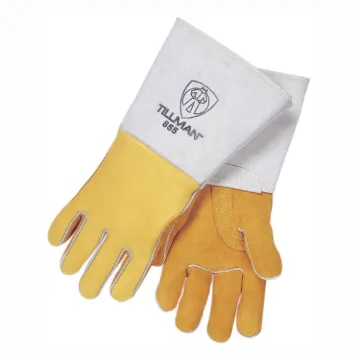 Tillman™ 855XL 855 Stick Welding Gloves, XL, Top Grain Deerskin Leather, Brown, Foam Lining, Open Cuff, 14 in L