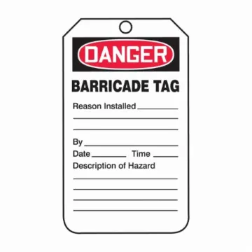 Accuform® TAB104CTP Safety Tag, 5-3/4 in H x 3-1/4 in W, Black/Red/White, 3/8 in Hole, Cardstock