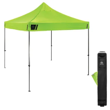 SHAX® 12900-PALLET 6000 Commercial Heavy-Duty Pop-Up Tent, 10 ft L x 10 ft W x 14 ft H, 300D Polyester, Lime
