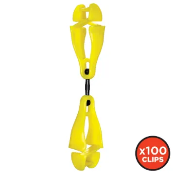 Squids® 19519-BULK 3420-BULK Clip Holder With Dual Clip, For Use With Swiveling Gloves, Face Coverings, Keys, PPE and Towels, 12.5 lb Break Strength, Acetal Copolymer/Thermoplastic Polyurethane, Lime