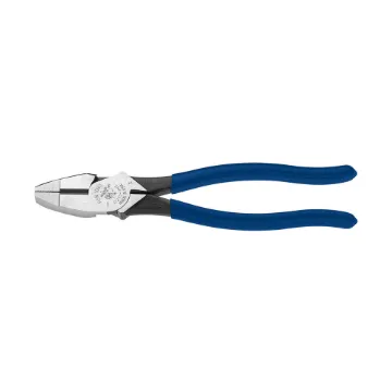 Klein® D213-9NE High Leverage New England Nose Side Cutting Plier, 1.594 in L x 1.25 in W X 0.625 in THK Steel Jaw, Crosshatch Knurled Jaw Surface, 9.33 in OAL
