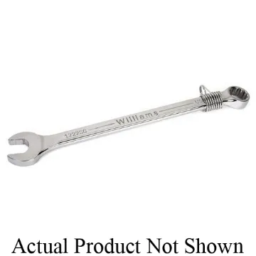 Williams® Tools@Height™ JHW1208SC-TH SUPERCOMBO® SUPERTORQUE® Combination Wrench, 1/4 in, 12 Points, 4-1/4 in OAL, Stainless Steel, Polished Chrome