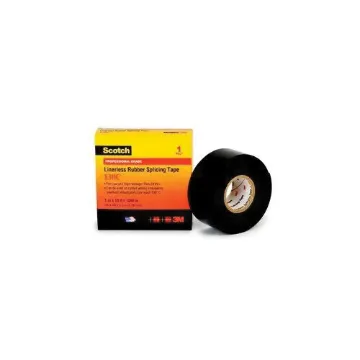 Scotch® 7000006090 130C High Voltage Insulated Linerless Splicing Tape, 30 ft L 1 in W, 30 mil THK, Self-Fusing Ethylene Propylene Rubber Backing, Black