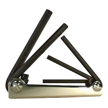 Eklind® 20511 Classic Long Key Set, 5 Pieces, 3/16 to 3/8 in Hex, Fold-Up Handle, Alloy Steel, Black Oxide