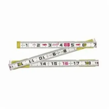 Crescent® 066FN Red End® Flat Reading Rule, Graduations 16ths, 6 ft L, Wood