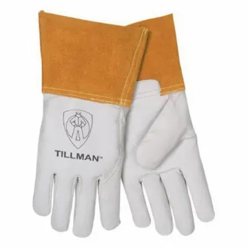 Tillman™ 1328L Premium Grade TIG Welding Gloves, L, Goat Skin Leather, Pearl, Unlined, Gauntlet Cuff