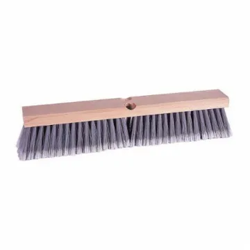 Vortec Pro® 77013 Threaded Tip Push Broom, 18 in OAL, 3 in L Trim, Fine Sweep Face, Flagged Gray Polystyrene Bristle