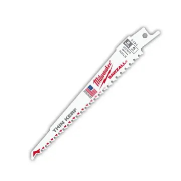 Milwaukee® SAWZALL® 48-00-5035 Heavy Duty High Performance Tapered Back Reciprocating Saw Blade, 6 in L x 3/4 in W, 5 TPI, Bi-Metal Body, Universal/Toothed Edge Tang