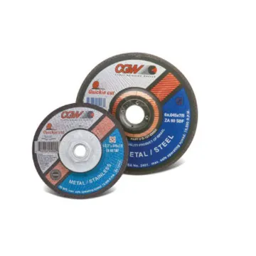 CGW® Quickie Cut™ 45141 General Purpose Thin Depressed Center Wheel, 4-1/2 in Dia x 0.045 in THK, 60 Grit, Zirconia Alumina Abrasive