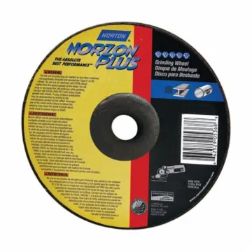 Norton® NorZon® Plus® 66252843326 Depressed Center Wheel, 4-1/2 in Dia x 1/4 in THK, 20 Grit, Ceramic/Zirconia Alumina Abrasive