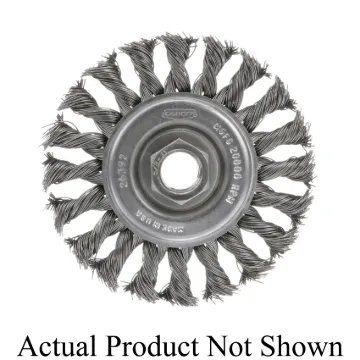 Osborn 26359 High Speed Small Grinder Wheel Brush With Steel Nut, 4 in Dia Brush, 0.014 in Dia Standard/Twist Knot Filament/Wire, 5/8-11 Arbor Hole