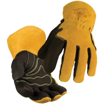 BSX® BM88-LG BM88 Premium Grade Welding Gloves, Yellow, Cotton/Foam Lining, Gauntlet Cuff, 12-1/2 in L