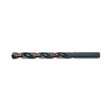 Drillco 800A0250 Heavy Duty Jobber Length Drill Bit, 2.5 mm Drill - Metric, 0.0984 in Drill - Decimal Inch, 135 deg Point, HSS, Black/Gold