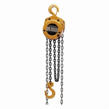 Picture of HARRINGTON CF010-15 CF Series Portable Hand Chain Hoist, 1 ton Load, 15 ft H Lifting, 14.6 in Min Between Hooks, 1.1 in Hook Opening, 72 lb Rated
