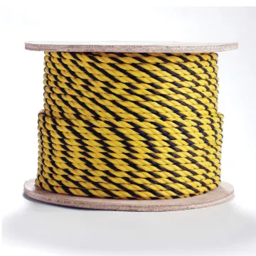Picture of Erin Rope TWPYYB081200 3-Strand Premium Twisted Barrier Rope, 1/4 in Dia x 1200 ft L, Yellow/Black, Polypropylene, 113 lb Load