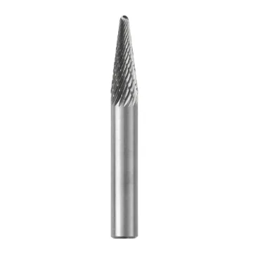 Picture of SGS Pro® 16753 Universal SL Imperial Long Shank Carbide Burr, Radius End, Taper Head, 1/4 in Dia Head, 5/8 in L of Cut, 6-3/4 in OAL, Double Cut