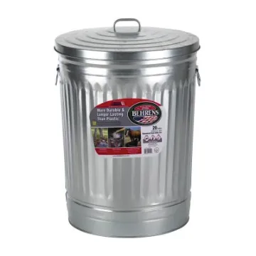 Behrens 1270 Rodent Proof Weather Resistant Wire Reinforced Rim Trash Can, 31 gal Capacity, 21 in L, Galvanized Steel, Silver