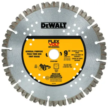 DeWALT® FlexVolt® DWAFV8900 Segmented Diamond Blade, 9 in Dia Blade, 7/8 in Arbor/Shank, Dry/Dry Cutting, 3-1/4 in D Diamond