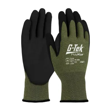 G-Tek® PolyKor® X7™ 16-399/M Touchscreen Cut-Resistant Gloves, M, NeoFoam® Coating, NeoFoam®/PolyKor® X7™, Knit Wrist Cuff, Resists: Abrasion, Cut, Puncture and Tear, ANSI Cut-Resistance Level: A9, Paired Hand