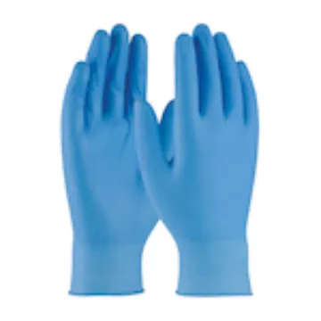 PIP® Ambi-dex® Axle 63-532PF/M Disposable Gloves, M, Nitrile, Blue, 9.4 in L, Non-Powdered, Textured Grip, 4 mil THK, Application Type: Food Grade, Ambidextrous Hand