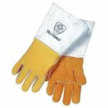 Tillman™ 850L Premium Grade Stick Welding Gloves, L, Cowhide Back/Kevlar® Stitching/Cowhide Leather Cuff, Gold, Cotton/Foam Lining, Safety Cuff, 14 in L