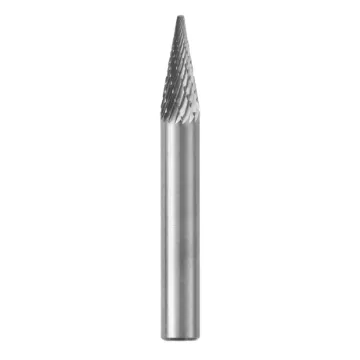 SGS Pro® 15528 Universal SM Imperial Carbide Burr, Cone - Pointed (Shape SM) Head, 1/4 in Dia Head, 3/4 in L of Cut, 2 in OAL, Double Cut