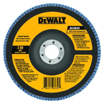 DeWALT® High Performance™ DW8352 Contaminant-Free Flap Disc, 4-1/2 in Dia Disc, 7/8 in Center Hole, 60 Grit, Medium Grade, Zirconia Alumina Abrasive, Type 27 Disc