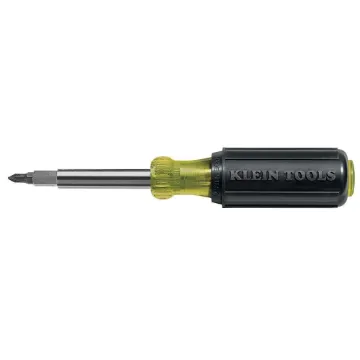Klein® 32477 10-in-1 Quick-Change Screwdriver Set, 6 Pieces, Steel, Polished Chrome