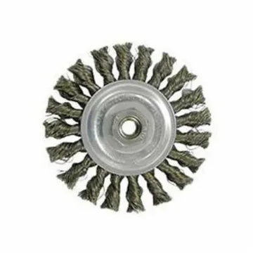 Vortec Pro® 36012 Wide Face Wheel Brush With Nut, 4 in Dia Brush, 0.014 in Dia Standard/Twist Knot Filament/Wire, 5/8-11 Arbor Hole