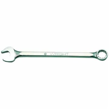WRIGHTGrip™ 1170 Flat Stem Heavy Duty Combination Wrench, 2-3/16 in, 12 Points, 15 deg Offset, 28-3/4 in OAL, Satin, ASME B107.100