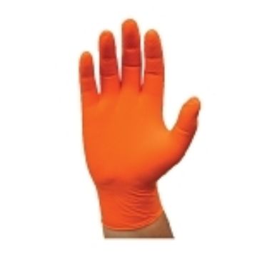 Picture of PIP® PosiGrip™ 2940/2XL Disposable Gloves, 2XL, Nitrile, Orange, 9-3/8 in L, Non-Powdered, Textured, 7 mil THK, Application Type: Industrial Grade, Ambidextrous Hand