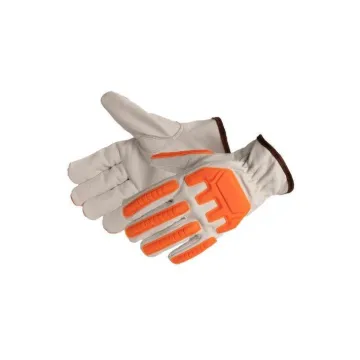 Ritz Safety RTZ88GOAT-M 88GOAT Impact Glove, Impact, Medium, Goatskin Leather/TPU/Kevlar, Hi-Viz Orange, Elastic Cuff, Uncoated Coating, Resists: Cut Resistance/Heat Resistance, Kevlar® Lining