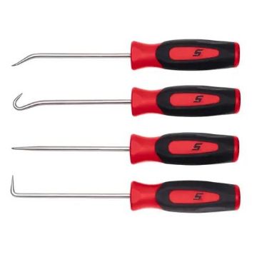 Snap-On  SGASA204CR Mini Pick Set, 4 Pieces, For Use With Scribing, alignment, O-ring removal, piercing holes in leather or fabric and cleaning crevices