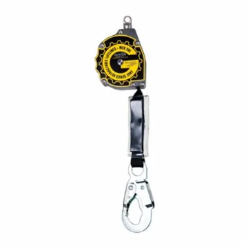 GUARDIAN FALL PROTECTION 10900 Halo Web Self-Retracting Lifeline, 130 to 420 lb Load Capacity, 11 ft L, Nylon/Polyester Line, 1 Legs, Snap Hook Anchorage Connection, Snap Hook Harness Connection Hook