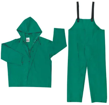 MCR Safety 3882L Dominator™ Concord 3882 2-Piece Rainwear suit, L, Green, Polyester/PVC, 48 in Waist, 31 in L Inseam, Attached Hood