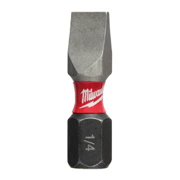 Milwaukee® SHOCKWAVE™ Impact Duty™ 48-32-4418 Impact Insert Bit, 1/4 in Slotted Point, 1 in OAL, 1/4 in, Proprietary Steel