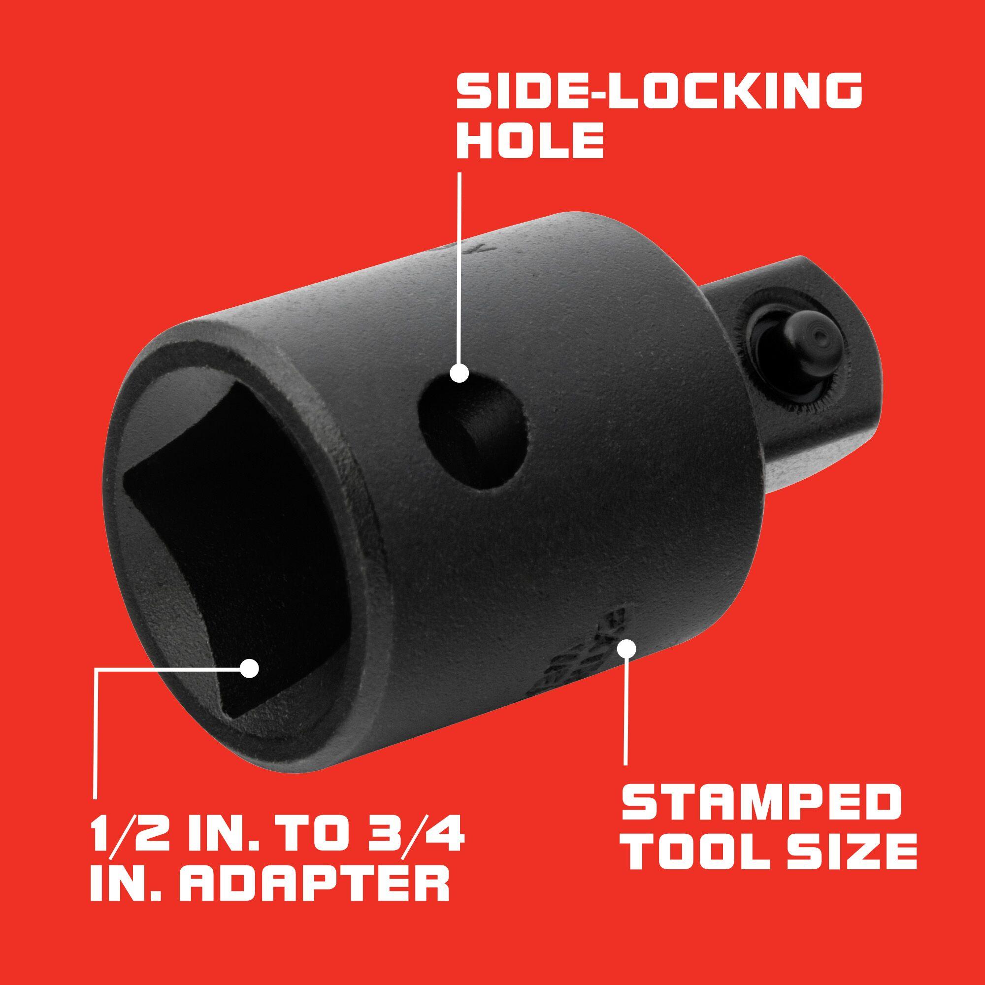 . Proto® J7651 Impact Socket Adapter, Black Oxide, 3/8 in Male Drive, 1 ...