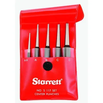 Starrett® S117PC Punch Set, Center Style, 1/16 to 5/32 in Punch, 5 Punches, 5 Pieces
