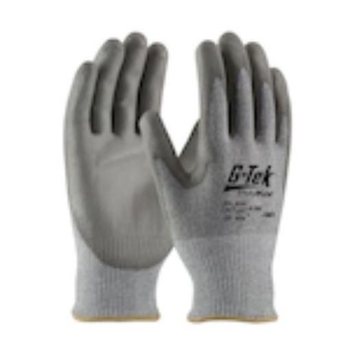 Picture of G-Tek® 16-560/M Cut-Resistant Gloves, M, Polyurethane Coating, 13 ga PolyKor® Engineered Yarn Fiber/Polyurethane/Cotton, Resists: Abrasion/Cut/Puncture and Tear, ANSI Cut-Resistance Level: A4, ANSI Puncture-Resistance Level: A3