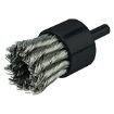 Picture of Weiler® 10031 Stem Mount End Brush, 1-1/8 in Dia Brush, Knot, 0.014 in Dia Filament/Wire, Stainless Steel Fill, 7/8 in L Trim