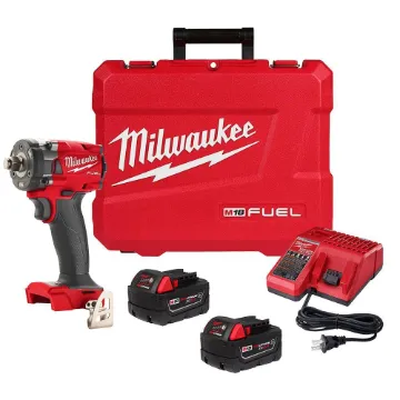 Milwaukee® 2855-22R M18 Compact Wrench, 1/2 in Drive Square Drive, 250 ft-lb Torque Rating, 18 V, 4.9 in OAL