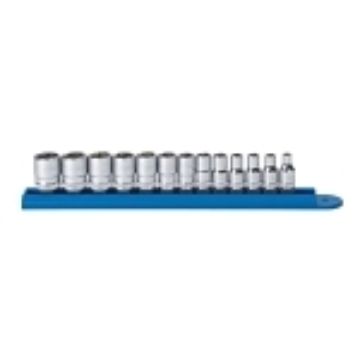 GEARWRENCH  80302D Socket Set, ASME B107.5M, 6 Points, 1/4 in Drive, 13 Pieces, Included Socket Size: 4 to 15 mm