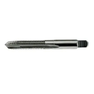 Drillco 21A132CP 2100 Spiral Point Tap, Right Hand Cutting, 1/2-13 Thread, H3 Thread Limit, Plug Chamfer, 3 Flutes, Uncoated, HSS