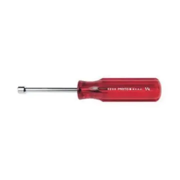 Proto® J9212 Nut Driver, 3/8 in, Round/Solid Shank, Green Fluted Handle, ANSI B107.12, ASME B107.110-2012, Federal GGG-W-657C, Polished Chrome
