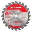 Craftsman® CMAS272524 Saw Blade, 7.3 in Dia, Steel Blade, 24 Teeth