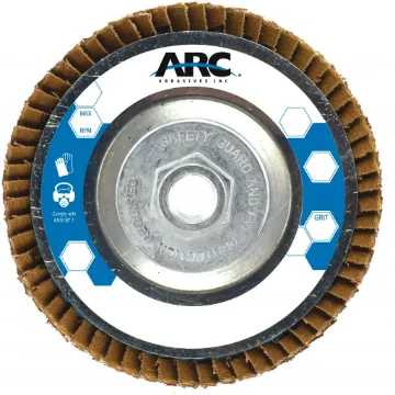 ARC™ 10835 SZA Flap discs Aluminum Flap Discs, 5 in Dia Disc, 5/8"-11 in Center Hole, 60 Grit, Zirconia Alumina Abrasive, Type 29/Angle Face Disc