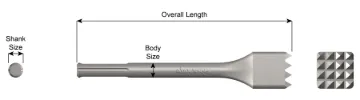 Ajax 5818 Bushing Tool Chisel Steel Bushing Tool Chisel, 9-1/2 in OAL